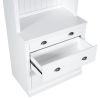83.4"Tall Bookshelf with LED Lighting, Modern Bookcase with 3 Drawer and Open Shelves,Storage Bookshelf for Living Room,Home Office