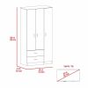 Rowaton 2-Drawer 3-Door Armoire White
