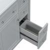 36" Bathroom Vanity with Sink Combo, One Cabinet and Six Drawers, Solid Wood and MDF Board, Grey