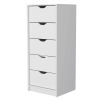 Logan White 5 Narrow Drawer Dresser
