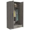 Ambery 180 Armoire, Two Shelves, Double Door, Metal Rod, One Drawer -Light Gray