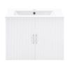 24" Floating Wall Mounted Bathroom Vanity with White Porcelain Sink and Soft Close Doors
