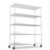 5 Tier 7500lbs Heavy Duty Adjustable Storage Rack Metal Shelf Wire Shelving Unit with Wheels & Shelf Liners - 82" H x 60" L x 24" D - Chrome