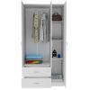Rowaton 2-Drawer 3-Door Armoire White