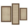 Machine Washable Faux Sisal Gray Indoor Accent Rug Set, 3-Piece Set