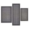 Machine Washable Faux Sisal Gray Indoor Accent Rug Set, 3-Piece Set